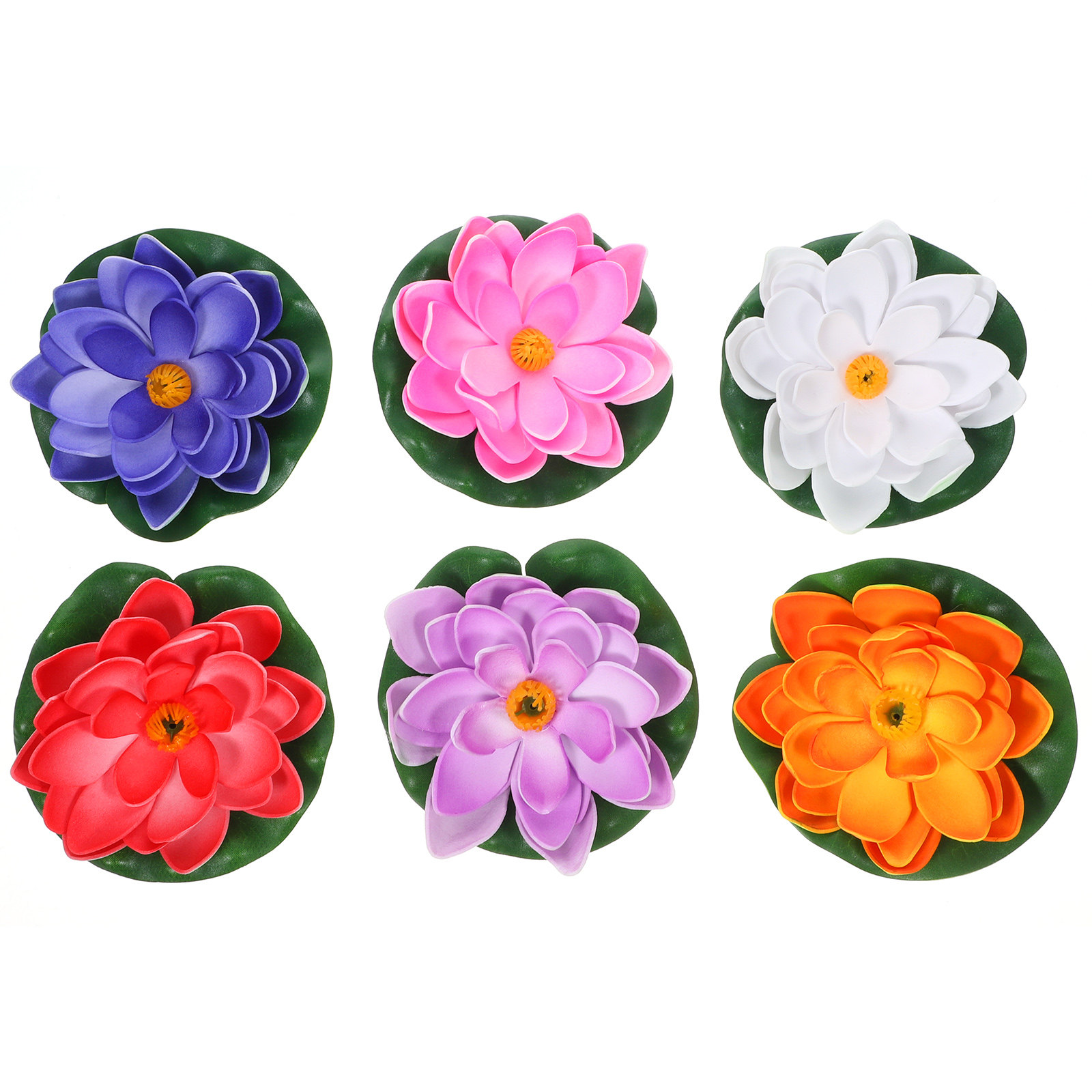 6Pcs Artificial Floating Lotus - Aquarium Decor recension och pris