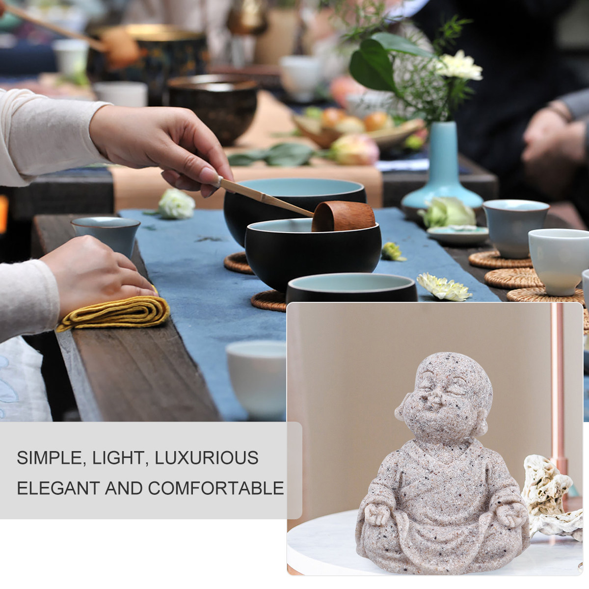 Maitreya Buddha Statue Sandsto - Aquarium Decor recension och pris