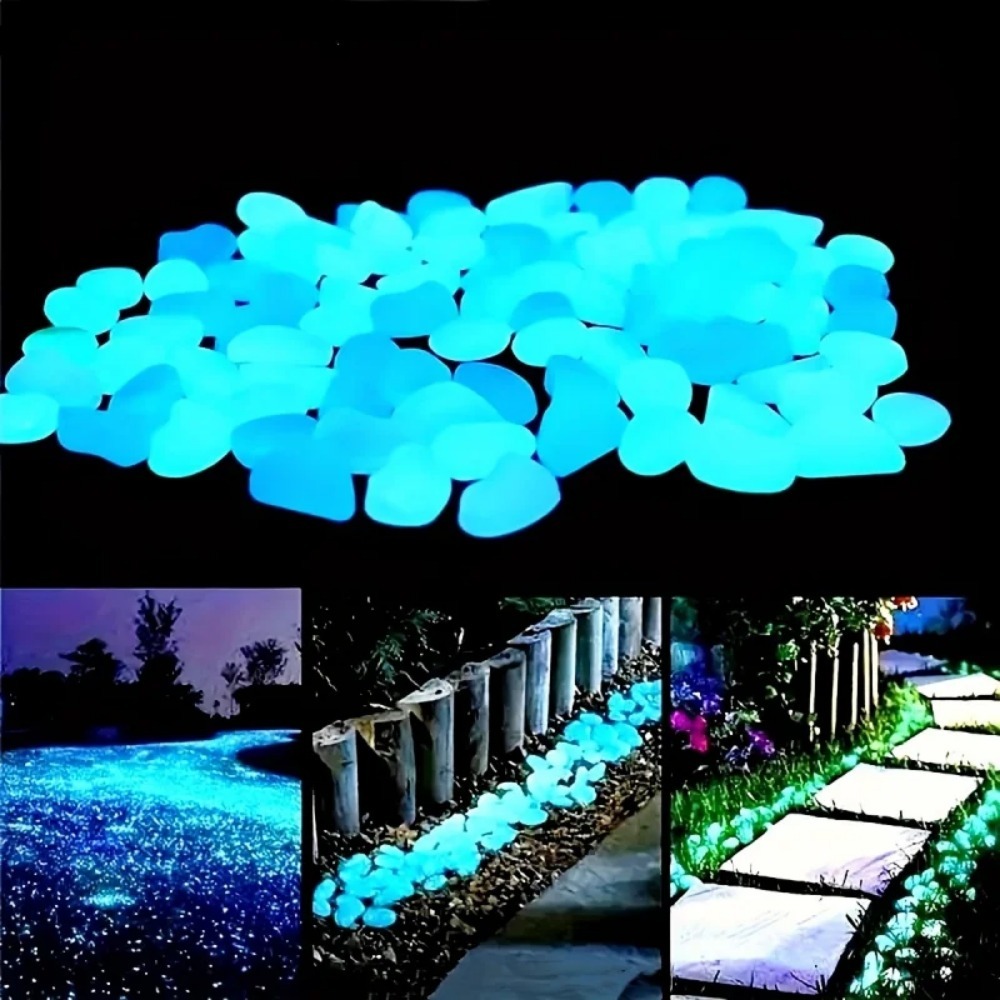 100pcs Glow In The Dark Pebble - Aquarium Plants recension och pris