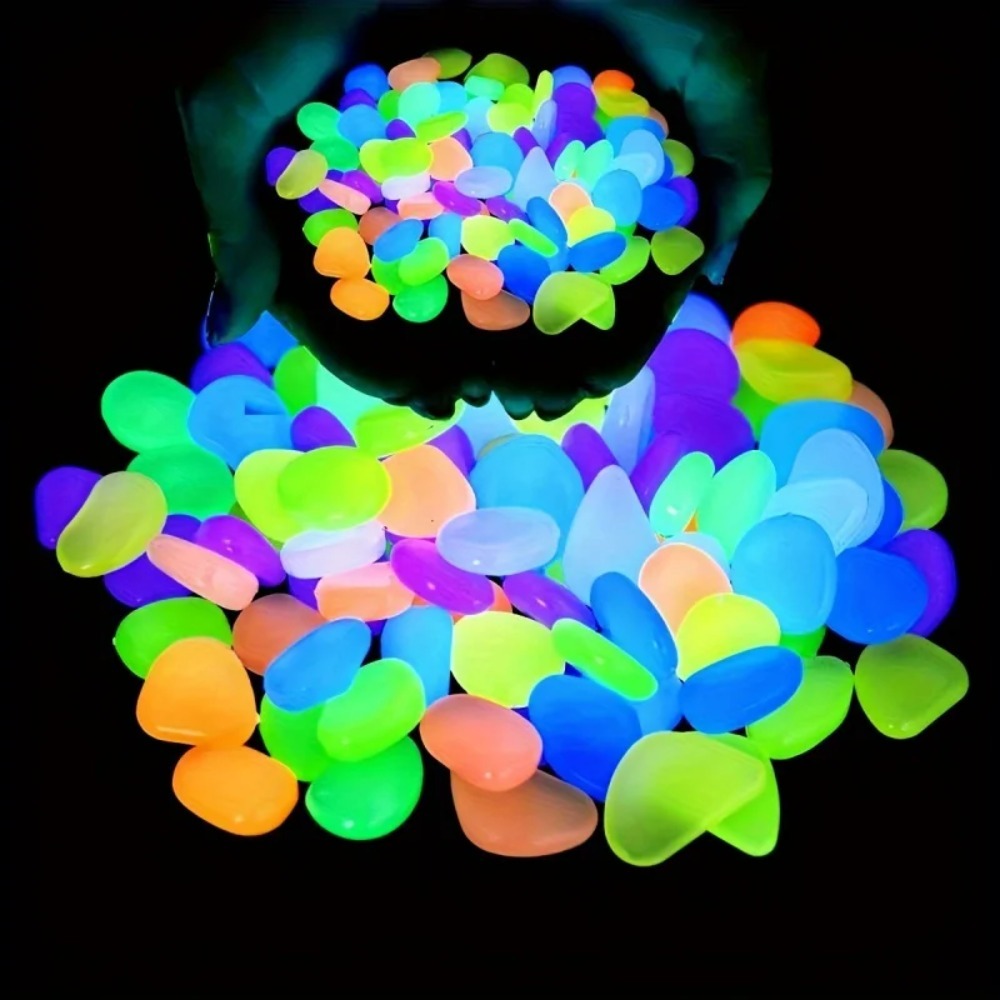 100pcs Glow In The Dark Pebble - Aquarium Plants recension och pris