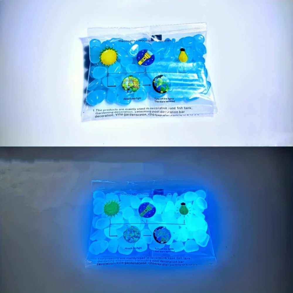 100pcs Glow In The Dark Pebble - Aquarium Plants recension och pris