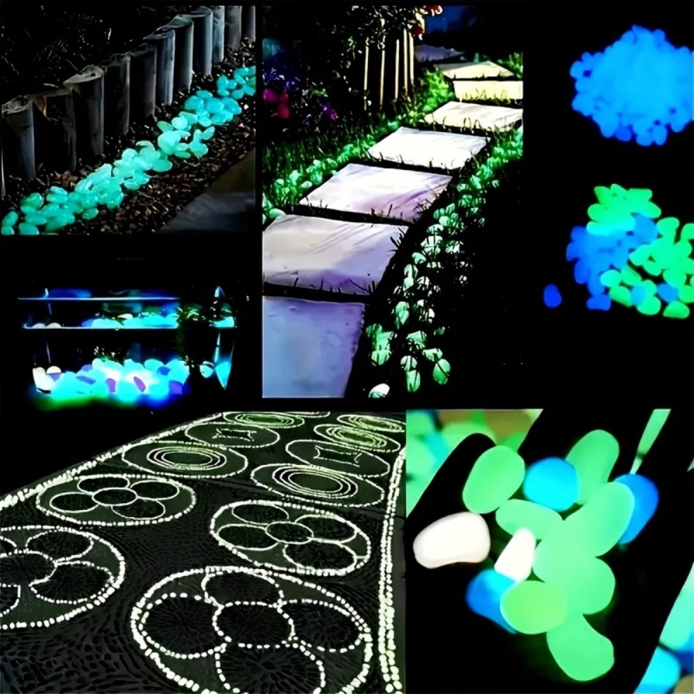 100pcs Glow In The Dark Pebble - Aquarium Plants recension och pris