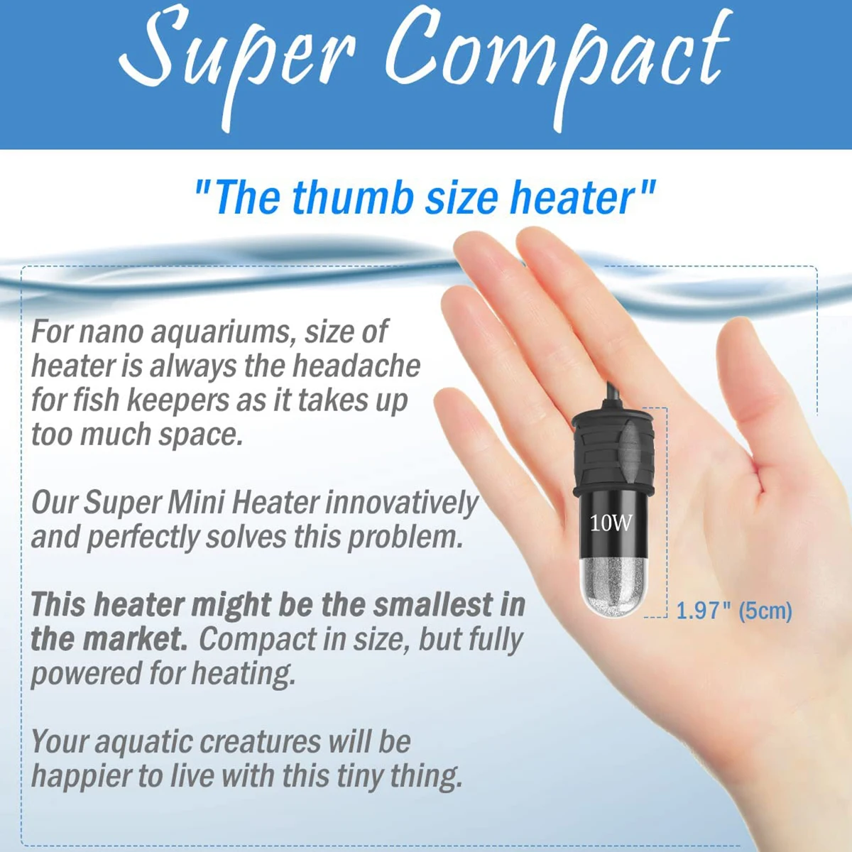 10W Adjustable Aquarium Heater - Fish Tank Heater recension och pris